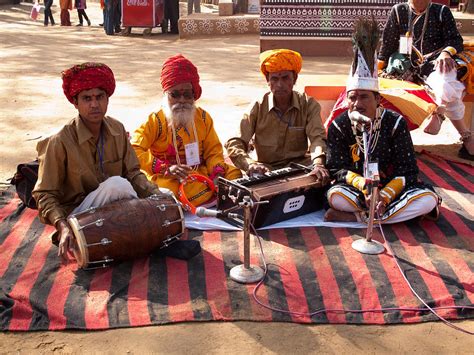 Indian Folk Singers And Musicians At The Surajkand Mela Photograph By