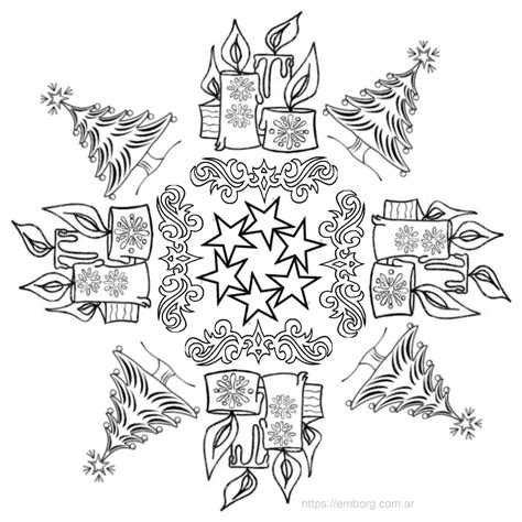 7 Mandalas de Navidad para colorear - Celina Emborg