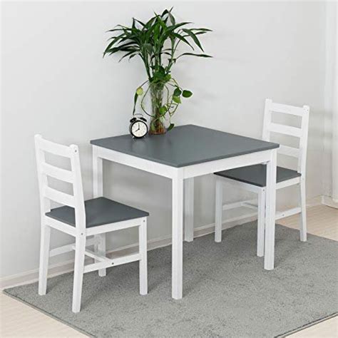 See more kitchen colour ideas. 3 PC Dining Set Wood Kitchen Table Set with 2 Chairs (Grey) - Walmart.com - Walmart.com