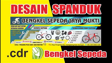 spanduk bengkel sepeda cdr - YouTube