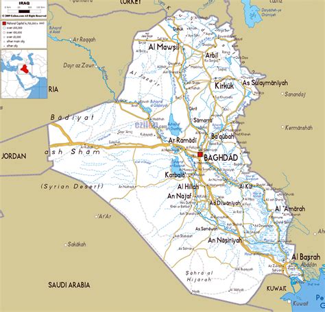 Large Road Map Of Iraq With Cities And Airports Iraq Asia