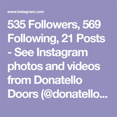 535 Followers 569 Following 21 Posts See Instagram Photos And
