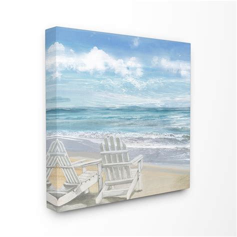 Stupell White Adirondack Chairs On The Beach Canvas Art 17 X 17