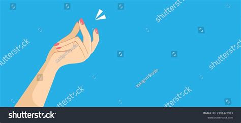 Vector Illustration Female Hand Snapping Fingers Stock Vector Royalty Free 2191478913