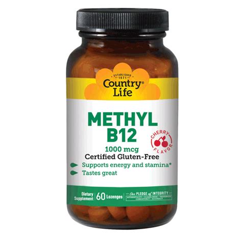 Buy Methyl B12 Cherry 1000 Mcg 60 Lozenges Country Life Online Uk Delivery