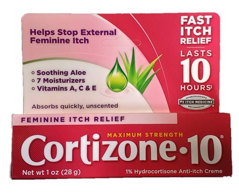 Cortizone 10 Maximum Strength Feminine Relief Anti Itch Creme 1 Oz Pack Of 2