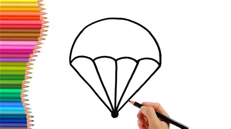 Easy Parachute Drawing Painting Colour For Kids Toddlers Basic For
