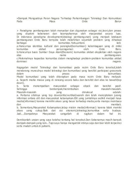 7 penyebab runtuhnya bani umayyah. Dampak Pemerintahan Orde Baru - Puspasari