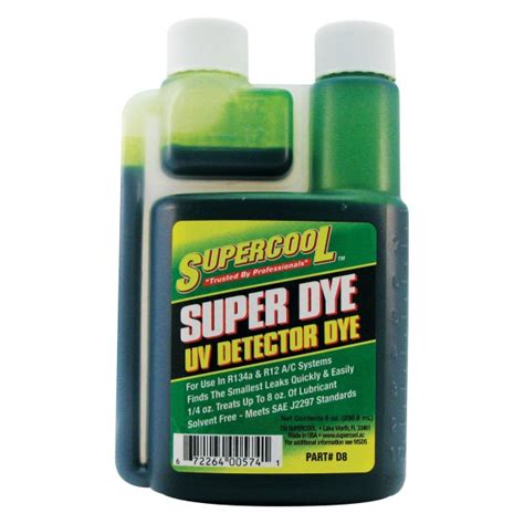 Supercool® D8 8 Oz Green Uv Leak Detection Dye Concentrate With Self