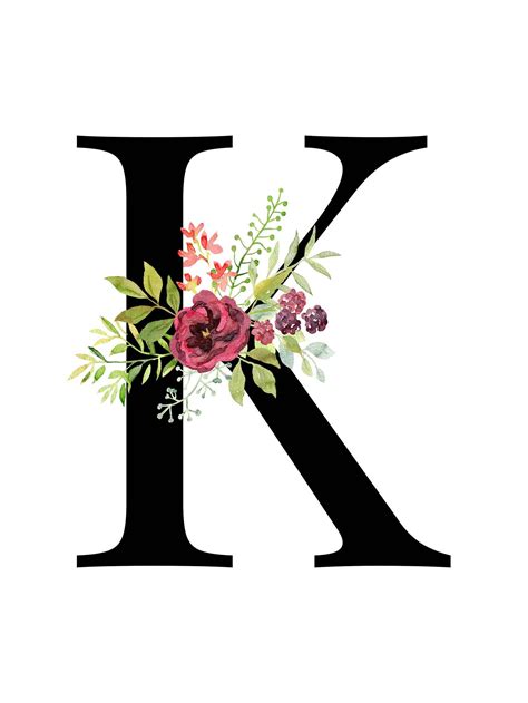 Floral monogram presents you this stunning collection of vintage floral monograms.with this collection you can easily make chic cards, posters and any designs for printing and web. Letter K Floral - Alphabet - Instant digital download ...