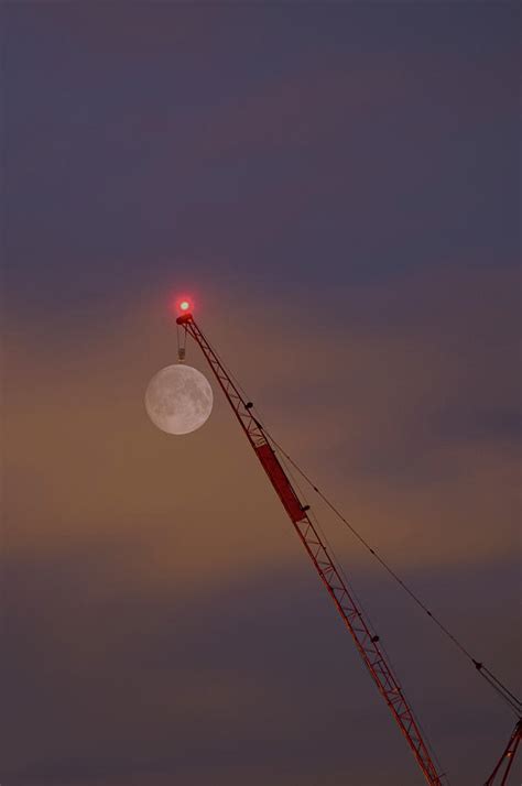The Moon On A Crane Photograph By Trev Packer Photography