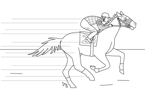 Caballo De Carreras Dibujo Para Colorear E Imprimir