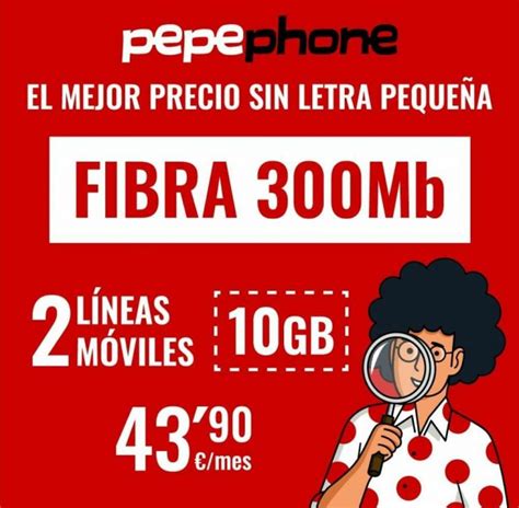 Pepephone Fibra 300 Megas Con 2 Líneas De Móvil Con Llamadas Ilimitadas