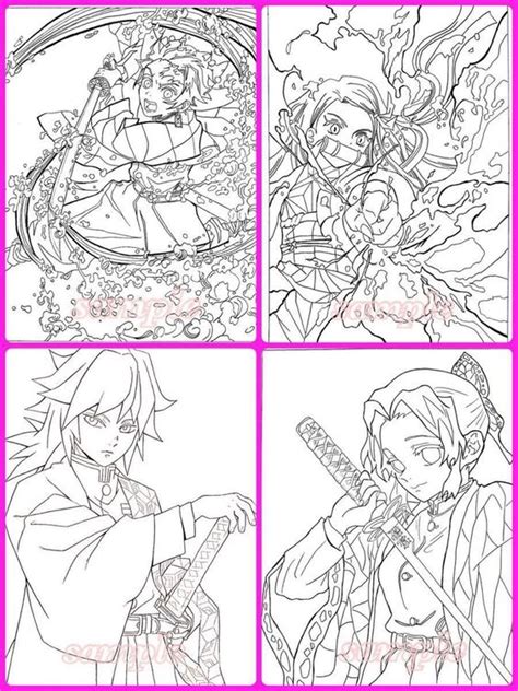 The Heroes In Demon Slayer Coloring Page Free Printable Coloring Pages