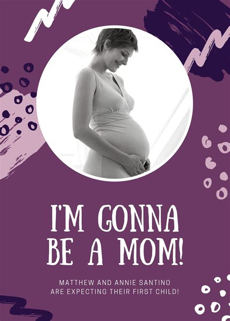 Free Custom Printable Pregnancy Announcement Templates Canva