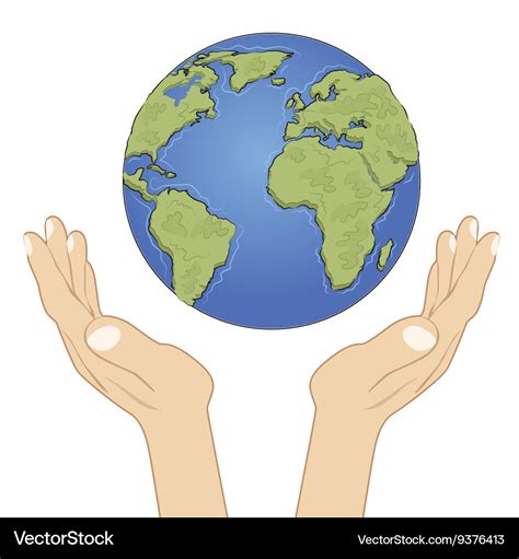 Hands Holding Earth Globe With Care Royalty Free Vector
