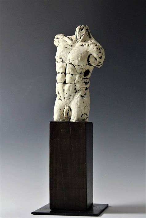 Original Body Sculpture By Irina Lakshin Figurative Art On Ceramic Male Torso Sculpture