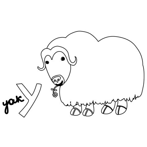 Download Y for Yak Coloring Page