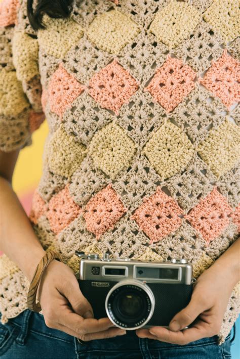 Granny square crochet top pattern | Crochet, Vintage crochet patterns