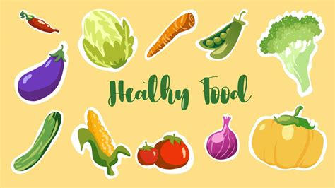 Healthy Food Stickers 17048941 Vector Art At Vecteezy