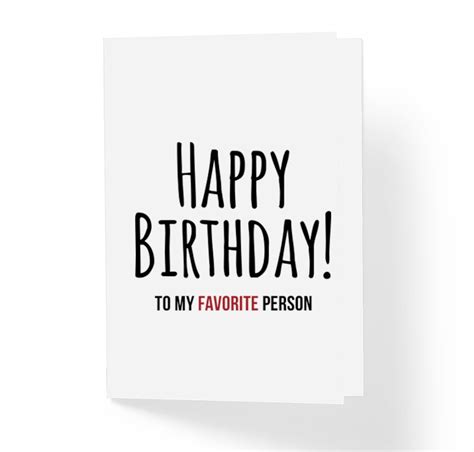 Happy Birthday To My Favorite Person Bday Card Etsy