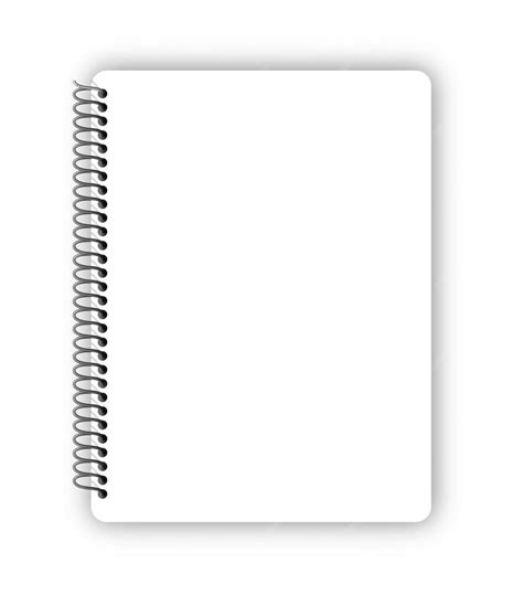 Cuaderno En Blanco De Vector Espiral De Metal Realista Aislado En