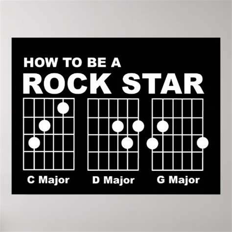 Rock Star Guitar Chords Funny Print Poster Humor Zazzle
