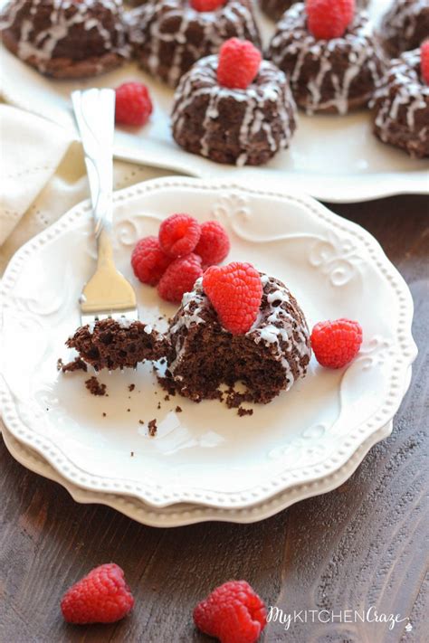 Moist, light and topped with a chocolate ganache. Mini Chocolate Bundt Cakes - My Kitchen Craze