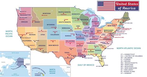 Large Map Of Usa States And Cities