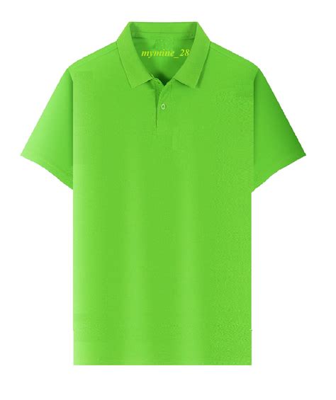 Polo Shirt Apple Green Plain Unisex Adult T Shirt With Collar Good