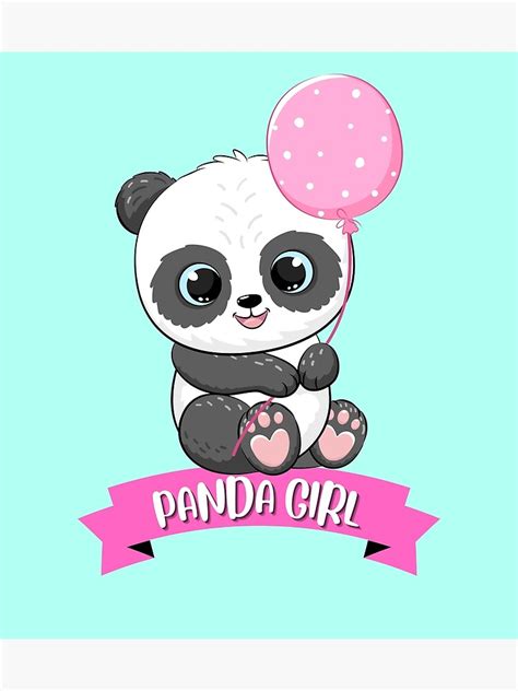 Cute Panda Loving Girl Love Pandas Baby Panda Girl Poster By Epcm