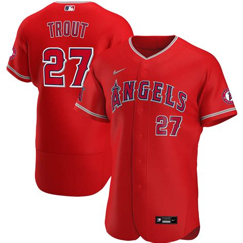 Mens Los Angeles Angels Mike Trout Nike Red Alternate 2020 Authentic