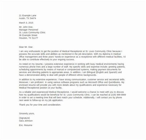 To succeed as receptionist assistant, a standout cover letter is a must. Cover Letter Template Receptionist Awesome 6 Medical Cover ...