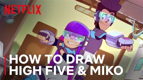 how to draw high five and miko from glitch techs netflix after school youtube