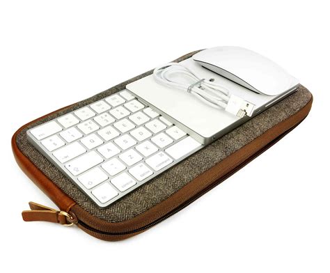Tuff Luv Herringbone Tweed Travel Case For Apple Magic Keyboard Brown