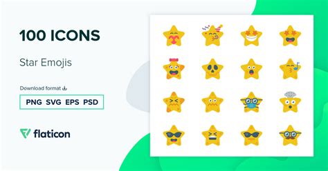 Star Emojis Icon Pack Flat 100 Svg Icons