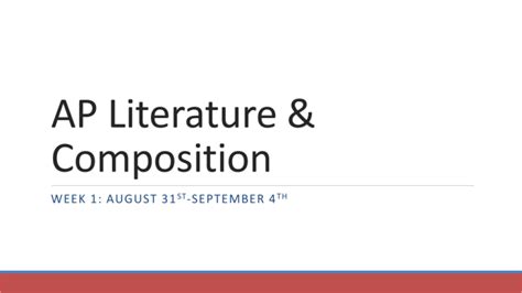 Ap Literature And Composition