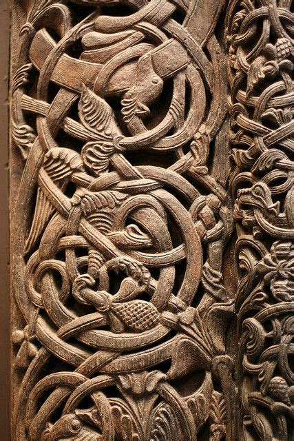 Norwegian Carved Door Detail Viking Art Celtic Art Carving