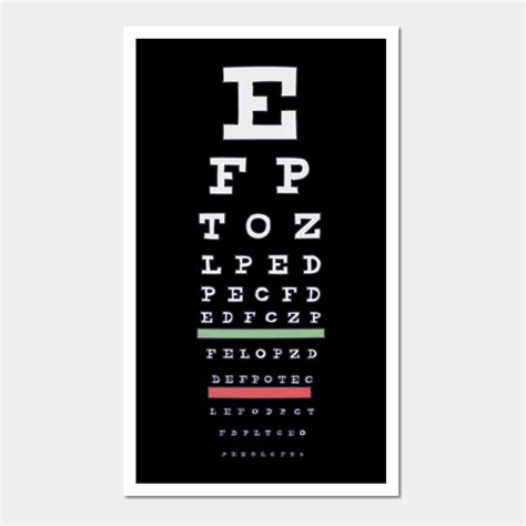 Ophthalmologist Snellen Eye Chart Visual Test Wall And Art Print Visual Test In 2022 Eye
