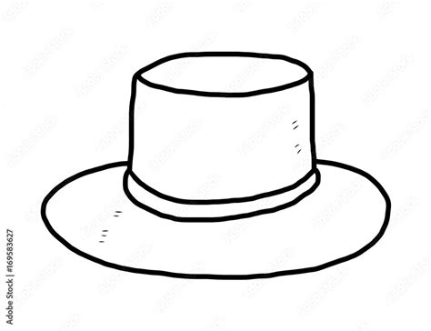 Hat Cartoon Vector And Illustration Black And White Hand Drawn