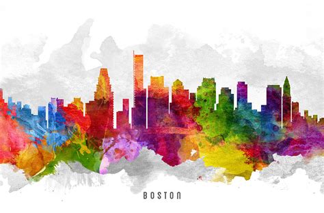 Boston Massachusetts Cityscape 13 Painting By Aged Pixel Fine Art America