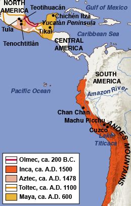 Aztec Inca Maya Map