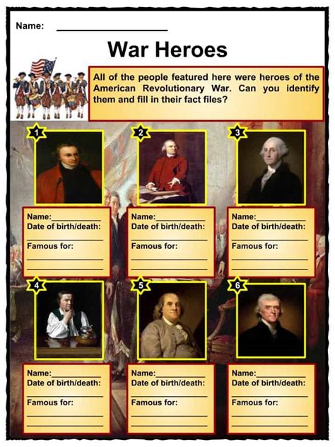 american revolution worksheets facts timeline key