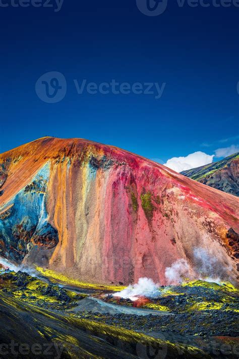 Iconic Colorful Rainbow Volcanic Mount Brennisteinsalda In