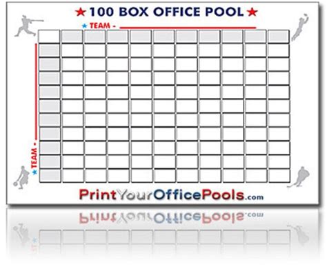 22 X 34 Reusable 100 Box Squares Block Pool For Baseball And World Series