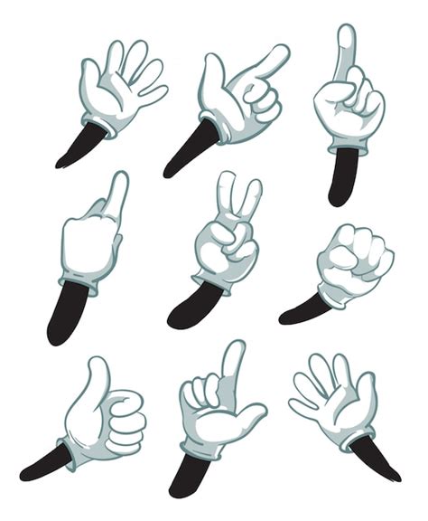 Premium Vector Cartoon Arms Gloved Hands Parts Of Body