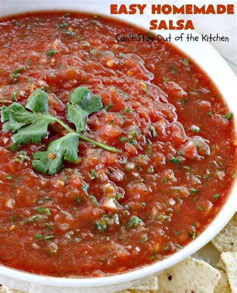 The great thing about using canned tomatoes in this easy salsa is that you can make this salsa year round and not have to worry about finding fresh, high quality. Easy Homemade Salsa - Can't Stay Out of the Kitchen