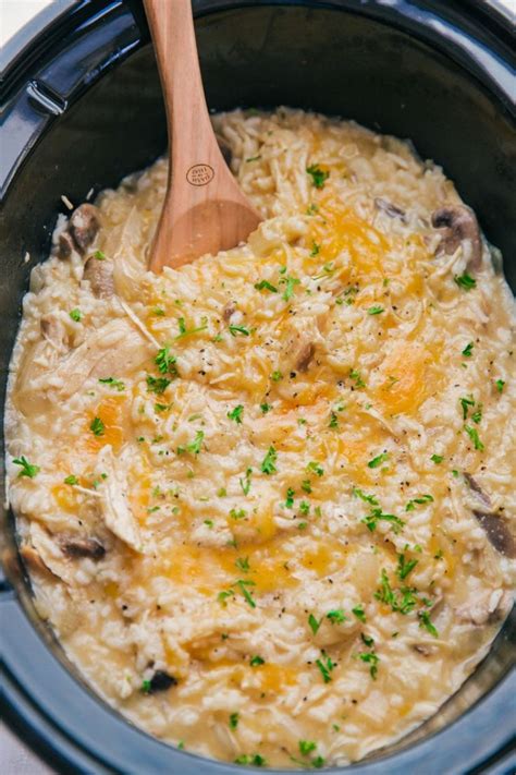 Cheesy Crock Pot Chicken And Rice Tasty Food