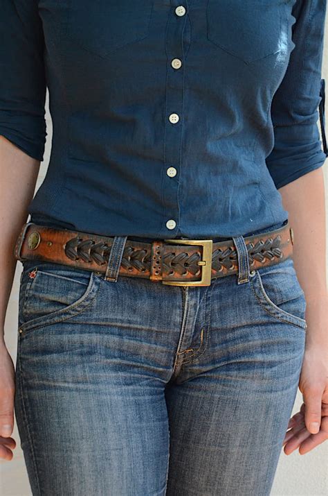 Womens Leather Belt Western Belt Rustic Leather Belt For Women Etsy