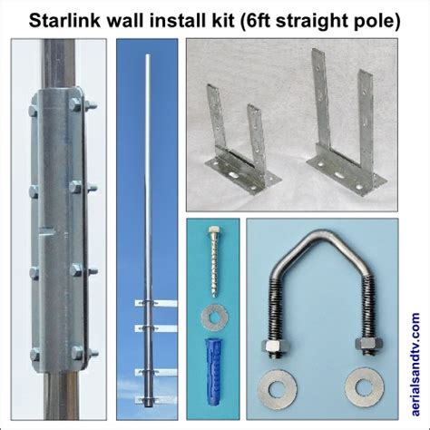 Starlink requires a clear view of the sky to connect. Starlink pole install kit for a wall (6ft straight mast ...
